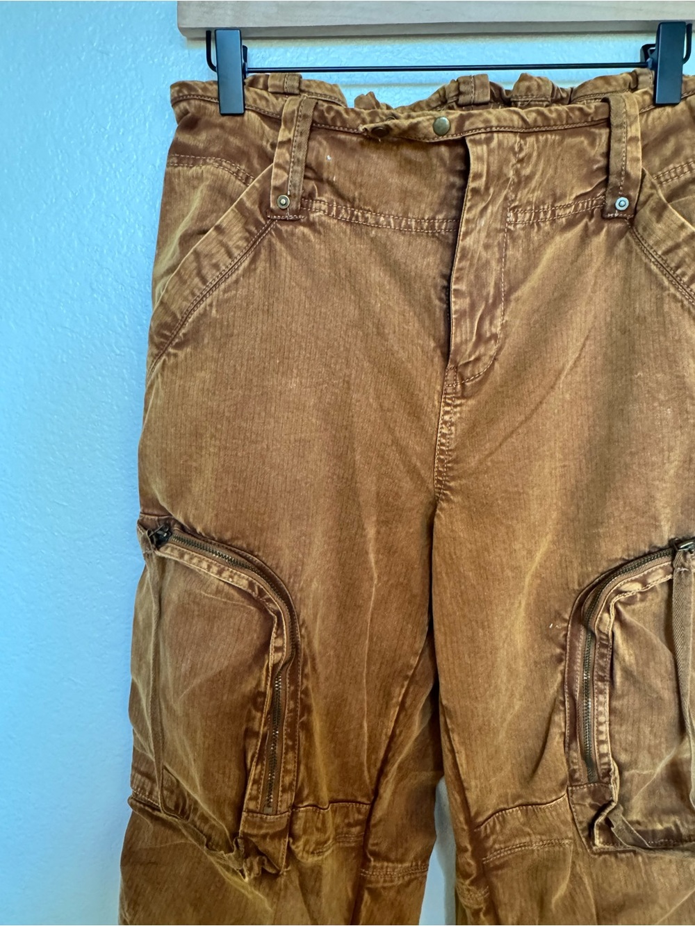 We The Free Brown Cargo pants with Zipper Pockets